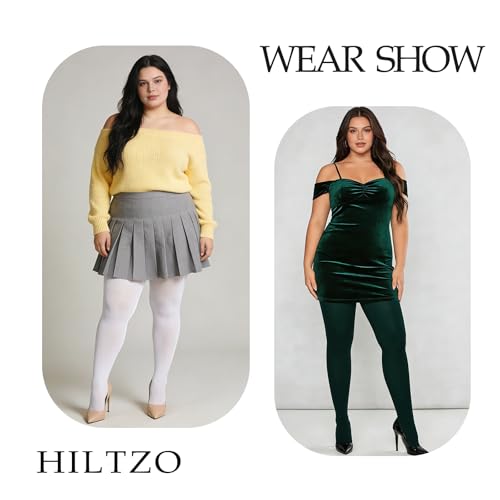 Image of Women's Plus Size Tights High Waist Sheer Semi Opaque Ultra-Soft Pantyhose XL, 2XL, 3XL, 4XL