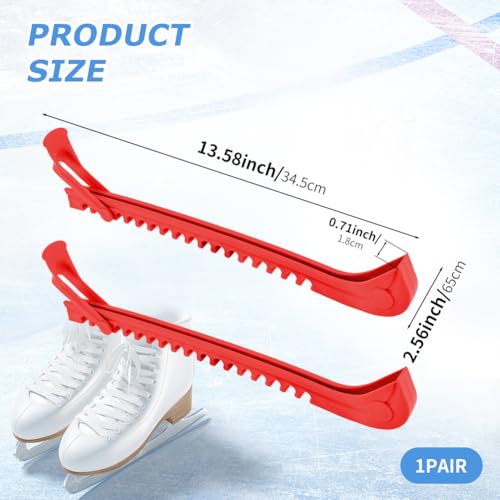 LVOERTUIG Ice Skate Guards,1 Pair Ice Skate Blade Covers Skate Blade Protector, Adjustable Skate Guards for Ice Skating, Figure Skates, Hockey(Color:red) - Thumbnail 4