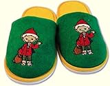 Kinderpantoffel in der Farbe gelb/grün superleicht und bequem - gute Passform bestickt mit dem Sandmännchen Material: Mix aus Baumwolle und Polyester 30Grad Waschmaschine geeignet Größe bitte Auswählen:. Hausschuhe Sandmännchen gelb/grün