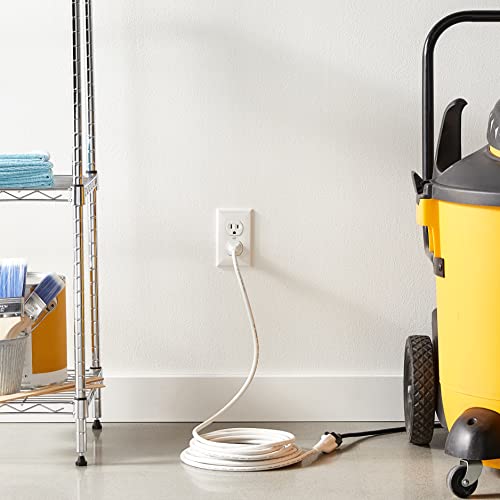 Image of Amazon Basics Extension Cord, 25 Ft, 3 Prong Outlet Extender, Indoor Power Cord, 13 Amps, 125V, White