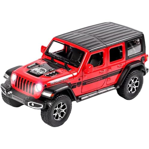 Image of 1:24 Scale Wrangler Rubicon Toy Car for Kids Collection Diecast Metal Model Car with Light Sound Pull Back Openable Door