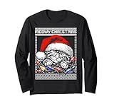 meowy christmas, miao gatto di natale brutto maglione maglia a manica