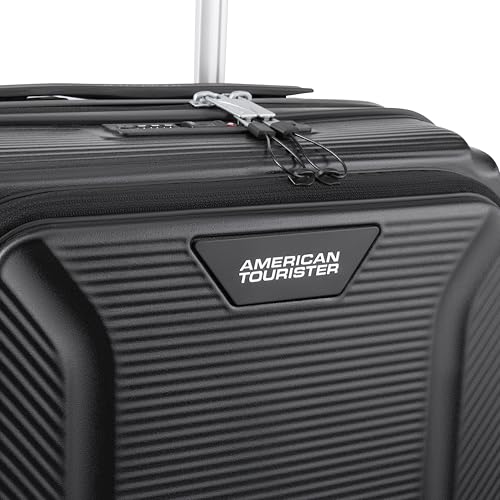 Image of American Tourister Robotech FTL | Cabin Trolley Bag (55 cm) | 360 8 Wheel Travel Luggage with Laptop Compartment|Hard Luggage Polycarbonate Suitcase|Recessed TSA Lock with USB|3 Years Warranty|Black