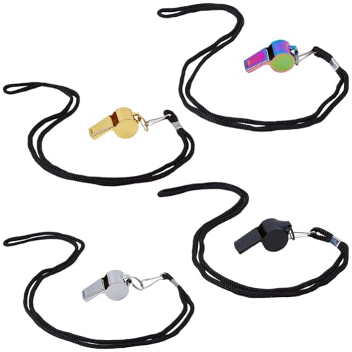 Silbatos deportivos de árbitro acero inoxidable, 4 pzas miniatura 7