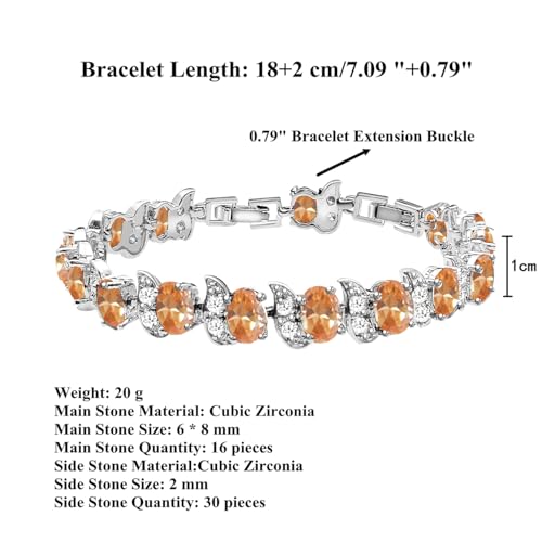 Image of LMXXVJ Fashion Tennis Bracelet Created Emerald White Gold Plated Charm Bracelet Gifts Jewelry for Women