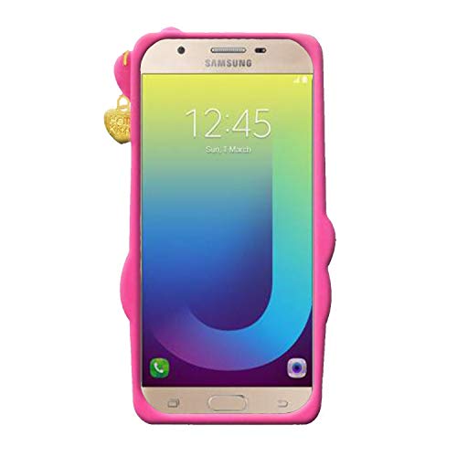 Image of Unirock Hello Kitty Back Case Cover for Samsung Galaxy J7 Prime| 3D Cute Hello Kitty Case |Soft Silicone Rubber Back Cover with Pendant Kitty Cover for Samsung Galaxy J7 Prime (Pink)