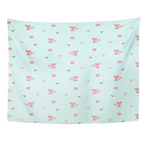 Wandteppiche, Tapestry Wall Hanging Pink Vintage in Small Flower Cute Floral White Little Daisy Pretty Garden Tiny 60