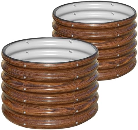 Top 5 Circular Raised Garden Bed Picks That Will Transform Your Garden 7 SnugNiture Raised Garden Bed, 2 PCS 2×2×1.5ft Round Galvanized Outdoor Planter Box, 17" Tall Deep Metal Garden Bed Kit for Planting Vegetables, Fruits, Flowers, Brown