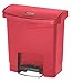 Rubbermaid Commercial Products Streamline Slim Step-On Plastic Trash Garbage Can, 4 Gallon, Red, Hands-Free Garbage Can for Medical Waste in Hospitals/Lab/Emergency/Patient Rooms