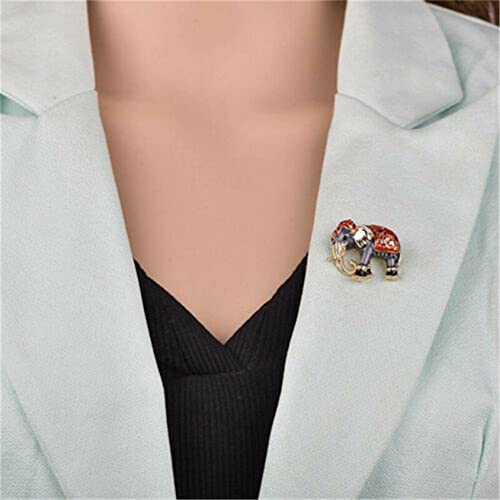 Ieakdcd Vintage Mini Elephant Enamel Brooch Pin Creative Animal Pendant Breastpins For Women Girls Men(Purple) #TOP1