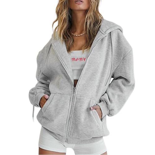 Sweat à capuche surdimensionné pour vos journées cocooning d'hiver en veste grise XL