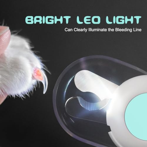 Adiwo Nagelknipser mit Led-Licht für Hunde Katzen, 2-in-1 Krallenschere und Hundenagelschleifer mit Nagelfeile und Spritzfest Schutzvorrichtung für Hunde Katzen Kaninchen und Weitere Haustiere, Blau