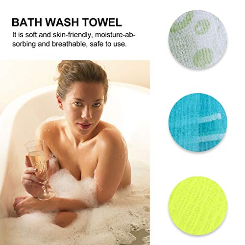Lurrose 8 Peças de Pano de Banho Esfoliante de Folha Longa Toalha de Banho Esfoliante Dupla Face de