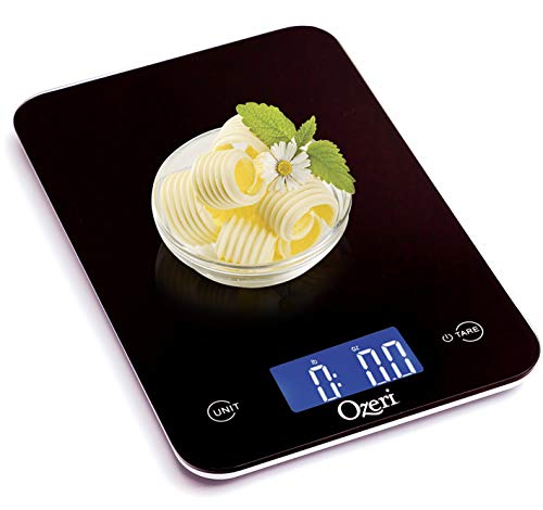Ozeri Touch Professional Digital Kitchen Scale (12 Lbs Edition), Tempered Glass In Elegant Black #TOP6