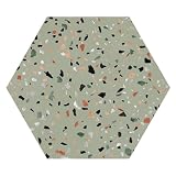 Oasis Tile Abstract Salvia Green | 8x9 Hexagon Matte Porcelain Tile
