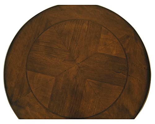Signature Design By Ashley Nestor Traditional Hand-Finished Round End Table With 1 Fixed Shelf, Dark Brown #TOP6