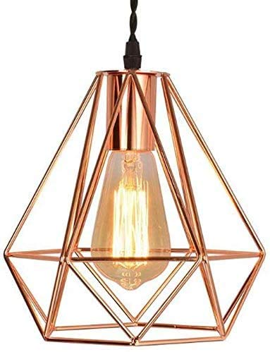 Lámpara colgante de oro rosa lantern para cocina y comedor moderno