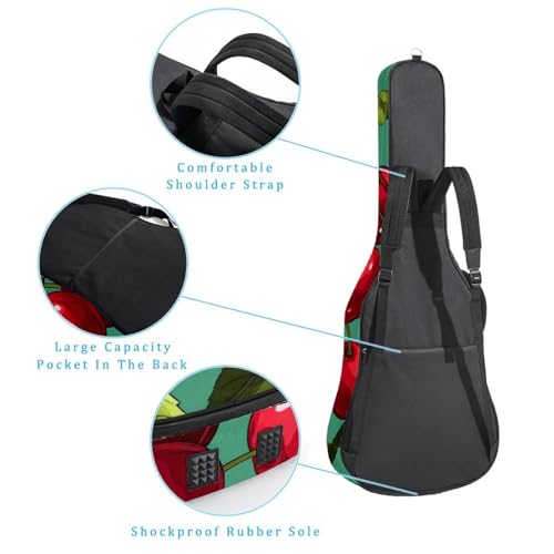 Housse guitare acoustique 109 cm imperméable Oxford cerise