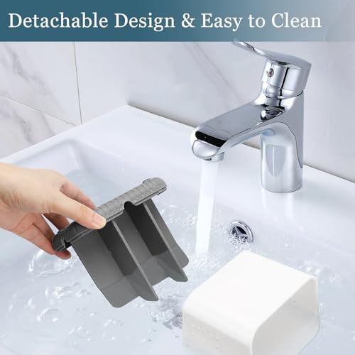 Toothbrush Holders for Bathrooms, Kids Electric Toothbrush and Toothpaste Holder, 4 Slots Tooth Brushing Holder for Bathroom Countertop Organizer and Storage, Bathroom Accessories (Grey) - Image 4