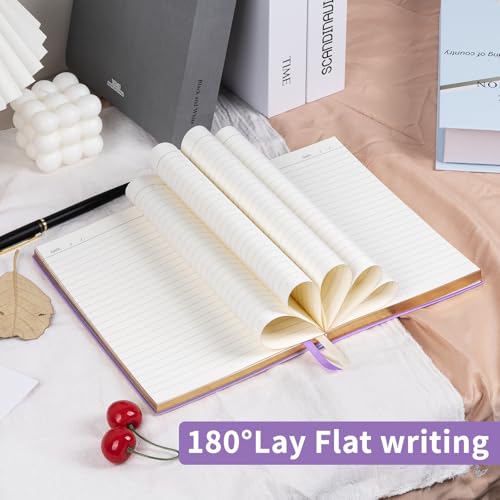 Billtigif Diário feminino, 256 páginas, caderno fofo, diário forrado de couro, adequado para trabalh