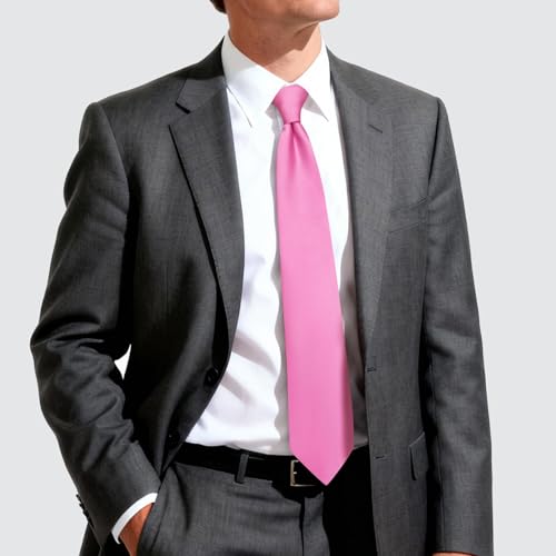 Image of Hi-Tie Men's Extra Long Solid Satin Tie Set 63 Inch /70 Inch Formal Necktie