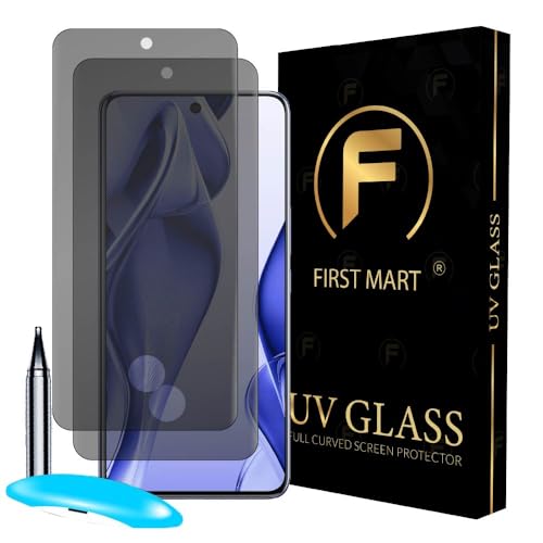 Image of FIRST MART Anti-Spy UV Tempered Glass for Vivo V50e | 9H Curved Display Screen Guard, Fingerprint Compatible | Pack of 2
