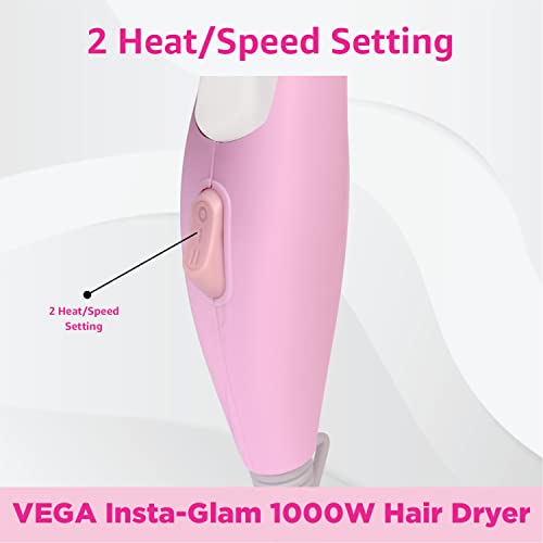 Image of VEGA 3 in 1 Hair Styler & Insta Glam Foldable 1000 Watts Hair Dryer Combo Pack, Black