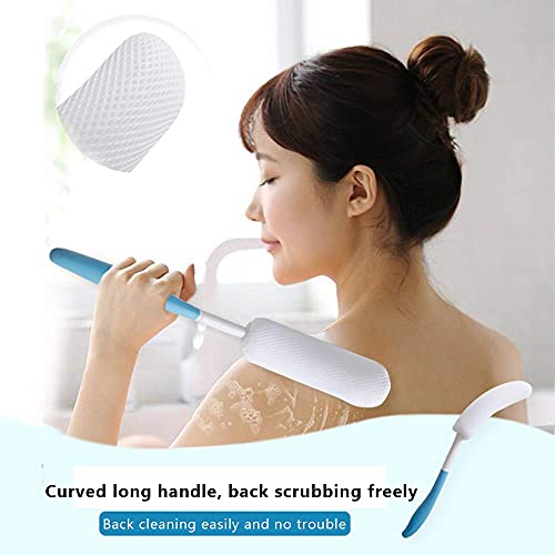 Vansun Long Handle Bath Brush，Back Scrubber For Shower,Soft Nylon Mesh Sponge For Shower,Easy Reach Anti-Slip Curve Handle Body Brush For Seniors/Pregnant Aid (A0586-2P) #TOP3