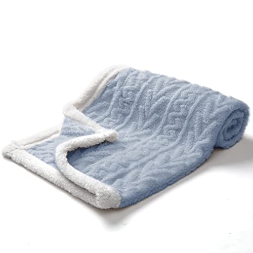 Image of DEZANBO Baby Blanket - Stylish 3D Sherpa Fleece for Newborns, 30'X 40' - Soft, Warm, Cozy, Perfect for Baby Showers, Blue