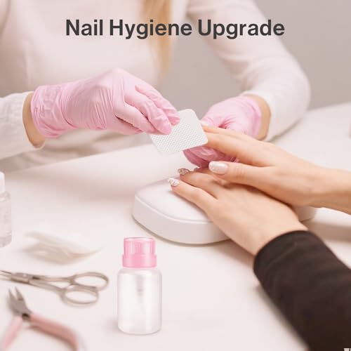 Image of MelodySusie 1050PCS Lint Free Nail Wipes Kit, White Gel Nail Polish Remover Set with 1PCS Acetone Pump Dispenser Bottle 220ml for Professional Soak Off Gel Polish Remover