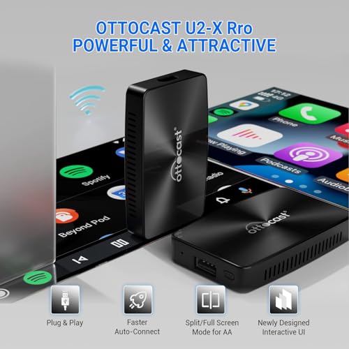 Image of KMH 2 in 1 Android Auto /CarPlay Wireless Adapter U2-X Pro - Wireless CP /AA for OEM Factory CarPlay Cars - 5GHz WiFi, Online Update, Fast Connect, No Delay, Plug & Play (Pack of 1)