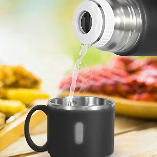 Thermoses Mug With Coffee Mug Vacuum Insulated Stainless Steel Thermos Leak Proof Portable Coffee And Beverage Insulation Pot For Travel, Office And Picnic (480Ml / 16.3Oz, Black) #TOP1