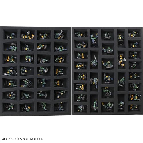 Image of ENHANCE Wide Base Miniature Carrying Case - Mini Figure Storage fits 58 Minis & Pick & Pluck for Large Figures - Book Sleeve & 2 Accessory Pockets for Measuring Tape, Dice & More (Large - Wide Base)