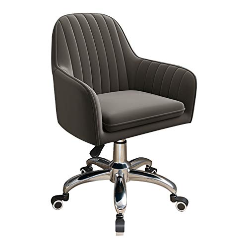 Silla ergonómica de terciopelo con reposabrazos ajustables y altura (gris)