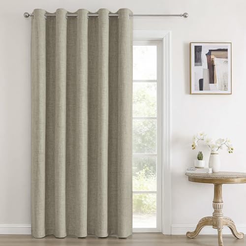 Image of Joydeco Room Divider Curtain for Bedroom,1 Panel Grommet Patio Sliding Door Curtain,Total Privacy Room Divider for Living Room(W70 x L108 inch,Linen)