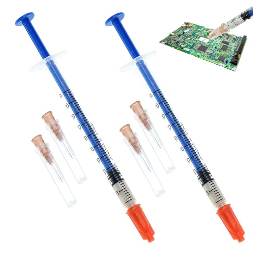 Pegamento conductor (paquete de 2), adhesivo eléctrico, ideal para reparaciones electrónicas precisas. Volumen por tubo: 0,4 ml.