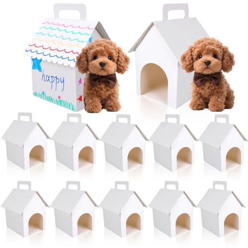 24 Stück Partygeschenkboxen Hunde, Weiße Faltbare Partygeschenkboxen zum Thema Adoptieren Welpen Geschenkartikel für Haustiere in Großen Mengen für Geburtstagsdekorationen