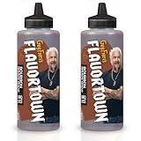 Guy Fieri's Flavortown Bourbon Brown Sugar BBQ Sauce - Sweet & Smoky Barbecue Sauce, Use for Chicken Wings, Ribs, Burgers, & More - 15.2 Ounce Bottle (Pack of 2)