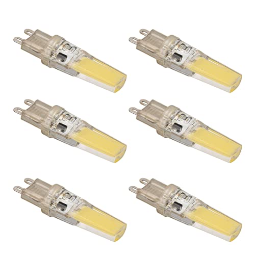 Garosa 6Pcs 220V 9W G9 LED Bulbs Dimmable 500LM COB Lamp for Home Ceiling Landscape Chandelier Lamps(Cool White 6500k)