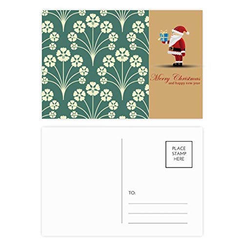 Cartes postales Père Noël lot de 20 avec étoile verte et blanche pour vœux