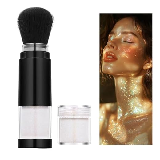 Body Glitter | Highlighter Poudre Brillante Compacte - Poudre Illuminatrice Visage Tenue Longue pour Soirée et Performances, Éclat Cou et Maquillage Yeux