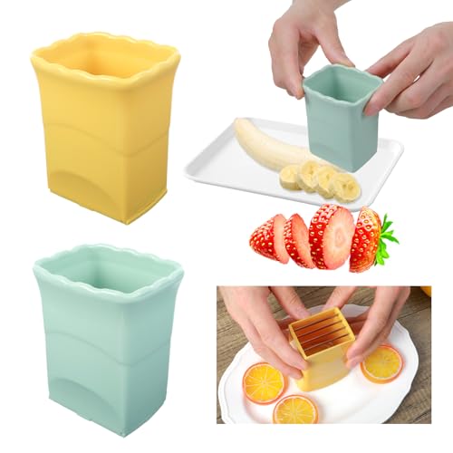 Dimeho 2 Stück Tassenschneider Multifunktions Strawberry Cup Slicer Tasse Slicer Handheld Obstschneider Mit BehäLter Bananenschneider Obst Cutter Küchengerät für Erdbeere Bananen Weiche Früchte Gemüse Dimeho 2 Stück Tassenschneider Multifunktions Strawberry Cup Slicer Tasse Slicer Handheld Obstschneider Mit BehäLter Bananenschneider Obst Cutter Küchengerät für Erdbeere Bananen Weiche Früchte Gemüse