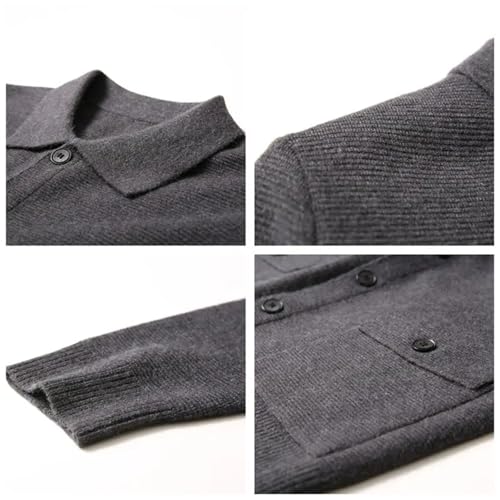 Men Sexy Business Office Knitting Sweaterscoat Casual Solid Turn Down Collar Knitted Cardigan3
