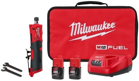 Milwaukee 2486-22 M12 Fuel 1/4" Straight Die Grinder 2 Battery Kit