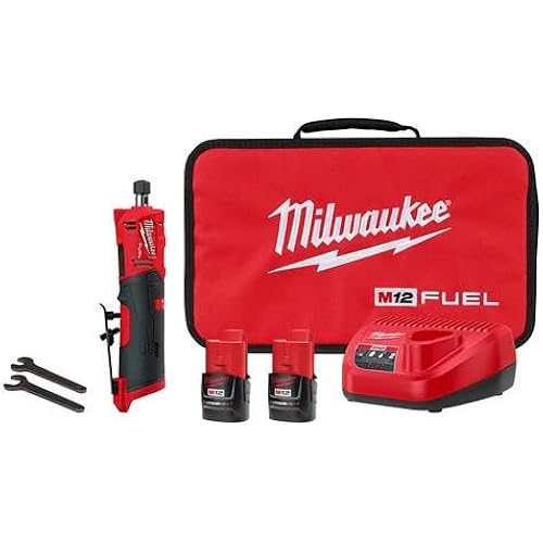 Milwaukee 2486-22 M12 Fuel 1/4" Straight Die Grinder 2 Battery Kit