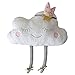 fang FANS Coussin bébé Coussin avec nœud Motif smiley nuage Blanc Coussin Nuage Oreiller Enfants Coussin Décoratif En Peluche (S: 40x26cm)