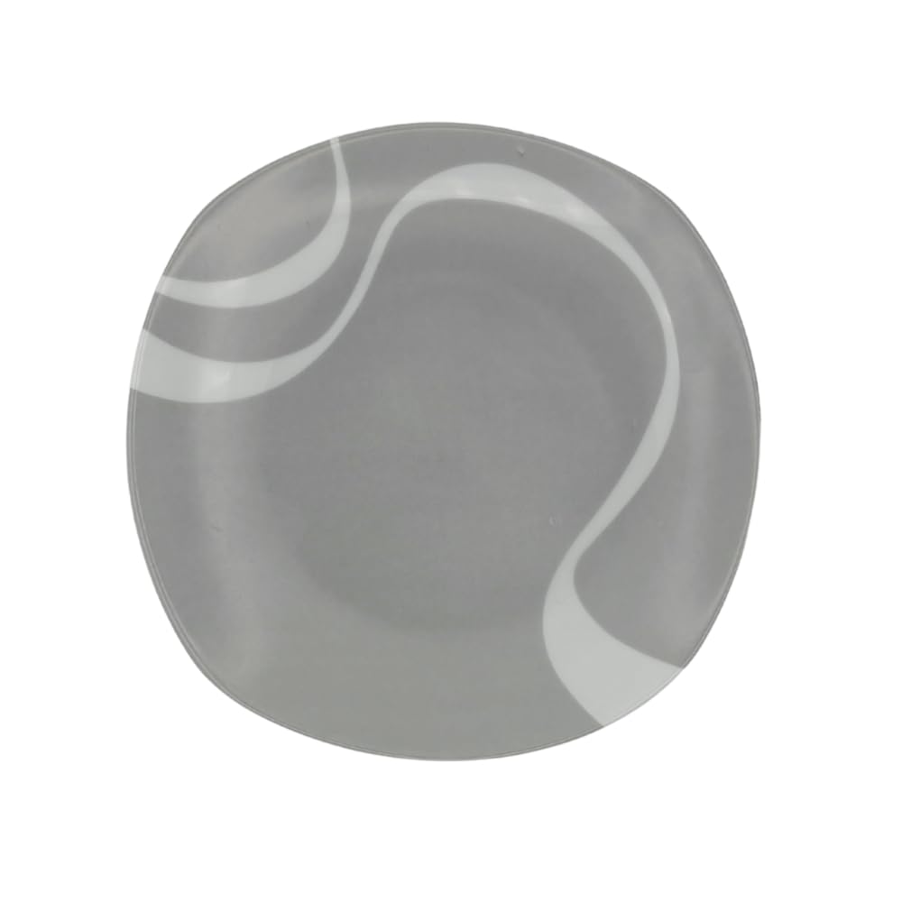 Kyo Grigio – Servizio piatti 18 pezzi in porcellana, 6 piani 25 cm + 6 fondi 23 cm + 6 frutta 19 cm, finitura lucida, stile moderno nordico, lavastoviglie e microonde