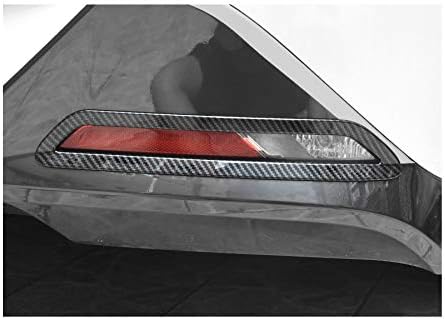 2Pcs Black Carbon Fiber Car Rear Fog Light Lamp Cover Trim Decorate Cover for Hyundai Sonata 2020 2021 2022 2023