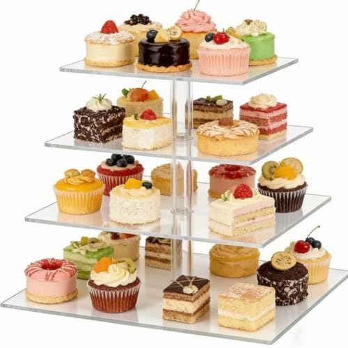 Présentoir à cupcakes en acrylique support gâteau anniversaire et buffet - 2