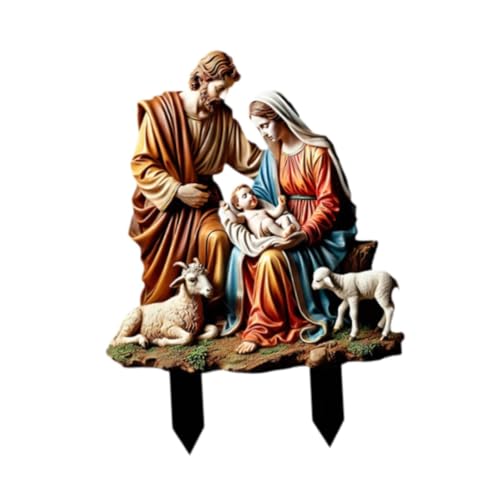 Crèche de Noël extérieure acrylique robuste抗風耐雨裝飾適合草坪 - 7